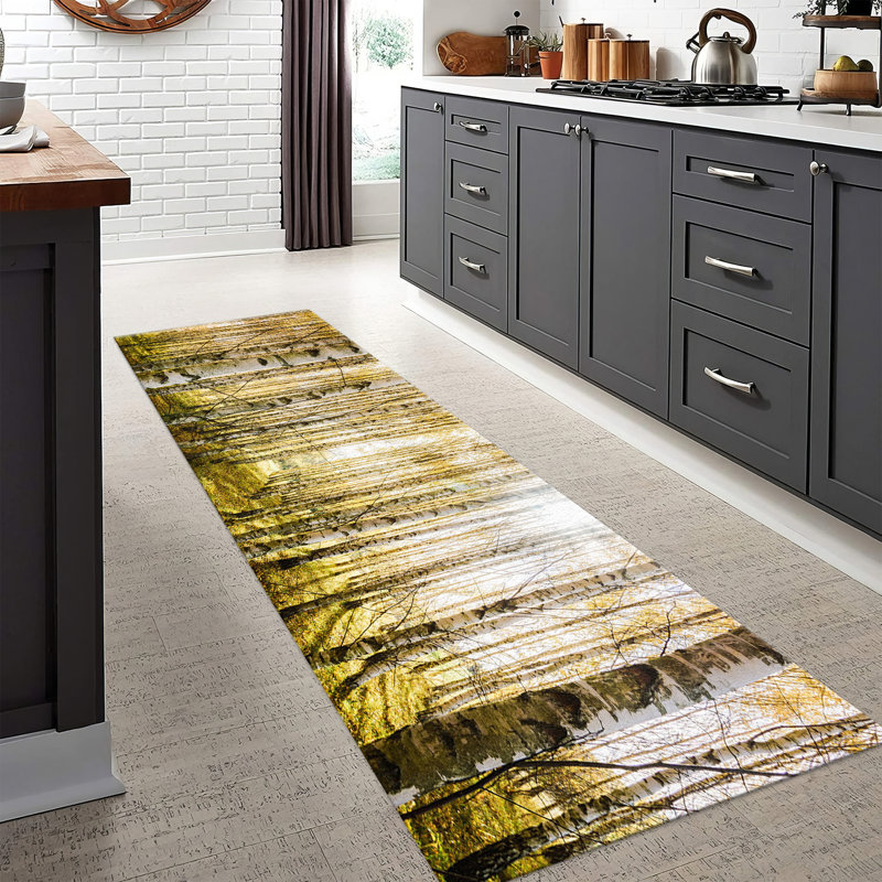 Distinctive Non-Woven Soft Printed Rug Featuring Intricate Floral Pattern for an Elegant Touch to Your Home Decor