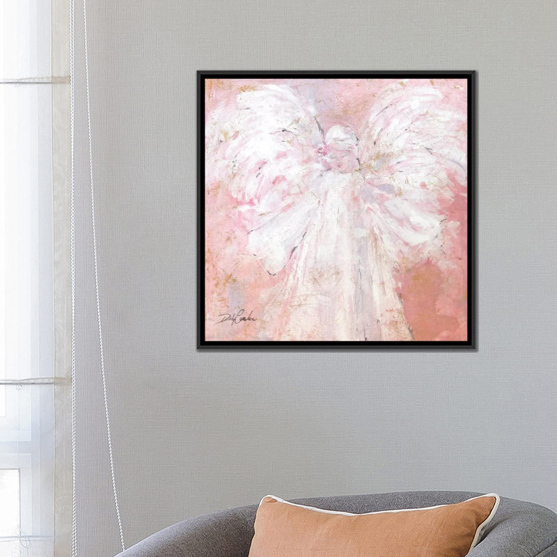 "sous mes ailes" , impression sur toile, H 18 po x l 18 po x P 1,5 po, Toile avec cadre noir, Pas de tapis