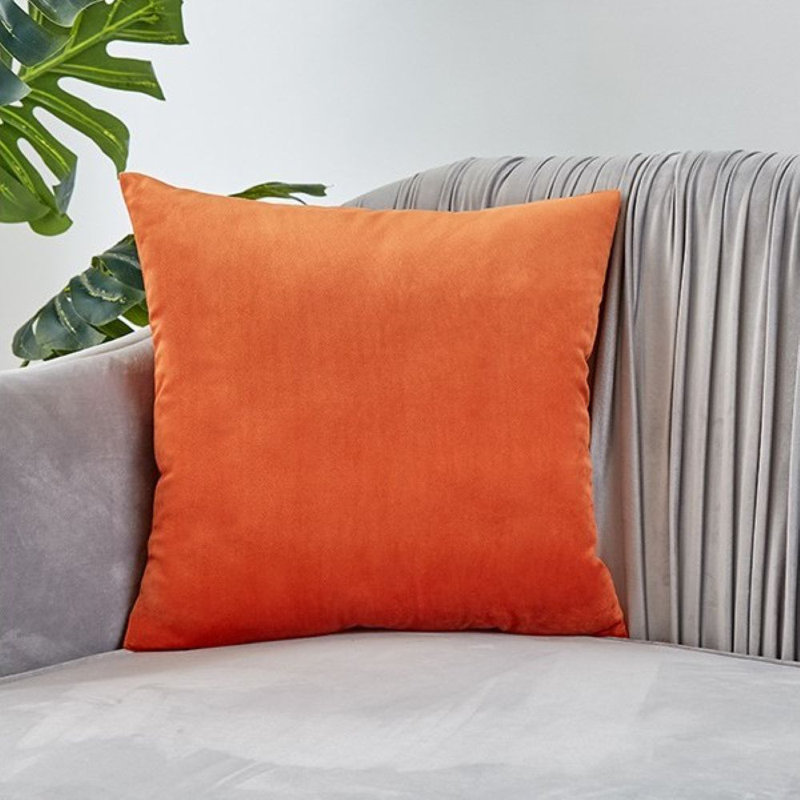  Ensemble de 2 housses de coussin décoratif seulement - housses de coussin décoratif 20 po x 20 po, Orange, 20 po x 20 po