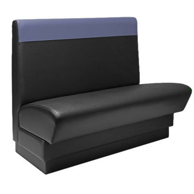 Olympic Style Single Restaurant Booth Seating - Contrast Stitched Head Roll Back Design,