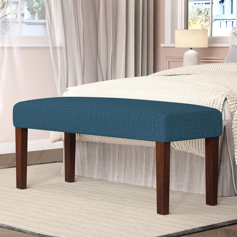Banc d'appoint 44 "de large avec pieds solides, tabouret de hall d'entrée, Bleu