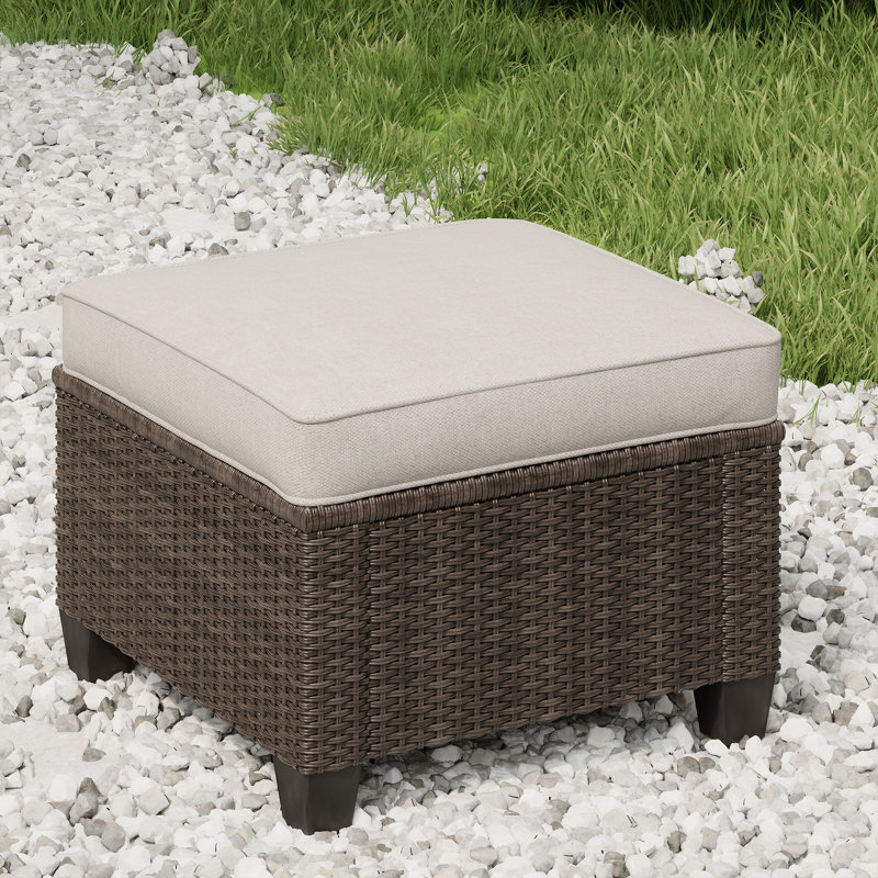 Repose-pieds d'extérieur avec coussin Sunbrella® Thavy, Beige