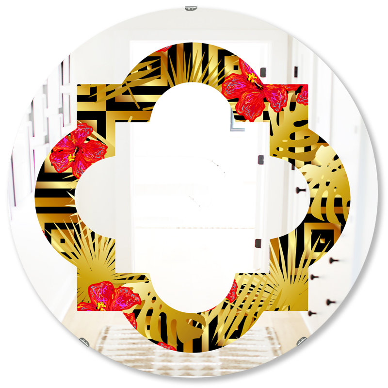 Miroir mural Quatrefoil Glam, 31.5" H x 31.5" W, Motif quadrilobe de luxe I