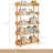 5-Tier Wooden Open Bookcase - Modern Display Bookshelf