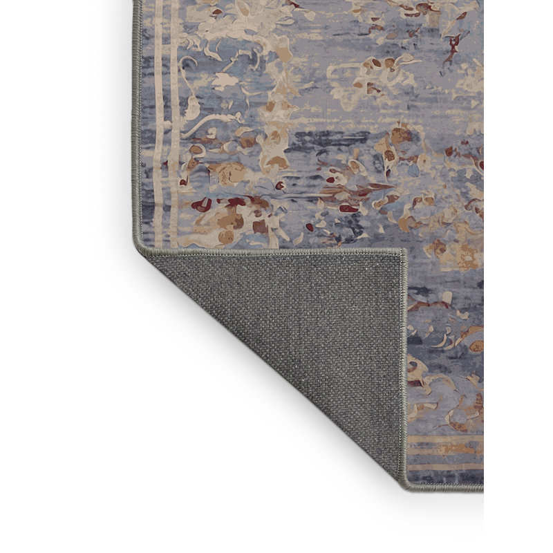 Tapis gris soyeux et moelleux, Rond 4 pi
