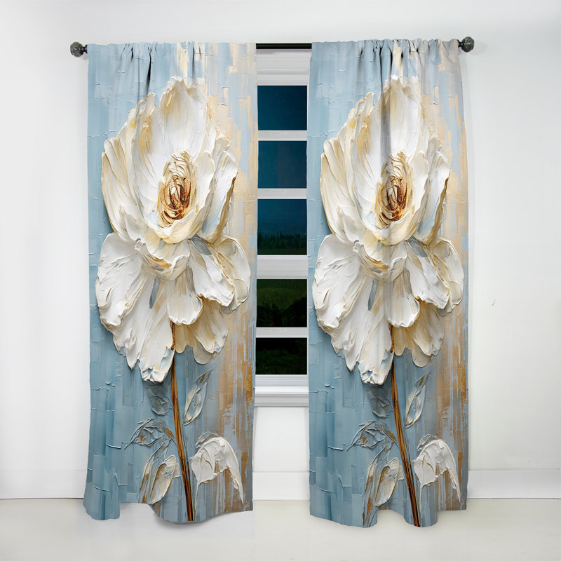 Ranunculus Radiance Treasure I - Rideau traditionnel en velours - obscurcissant - 1 panneau, L 52 po x L 90 po