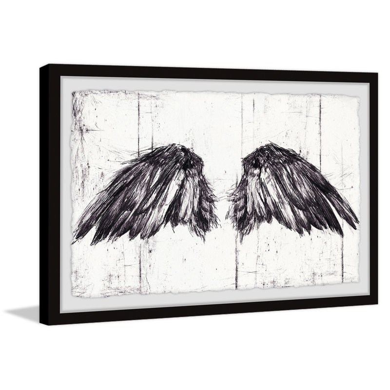 Fallen Angel - peinture encadrée, H 20 po x l 30 po x 1,5 po