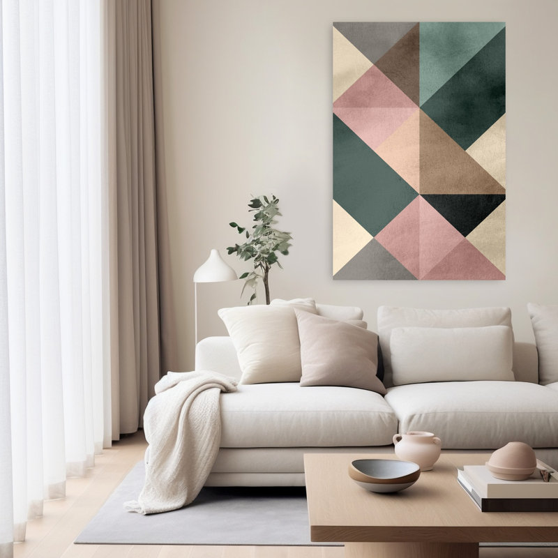 Triangle-2, art abstrait contemporain, H 60 po x l 40 po