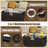 2 PCS Outdoor Rattan Fire Table Set with Tank Cover Tempered Glass Tabletop Brown-2099005852