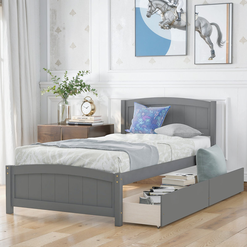 Lit plateforme simple avec deux tiroirs