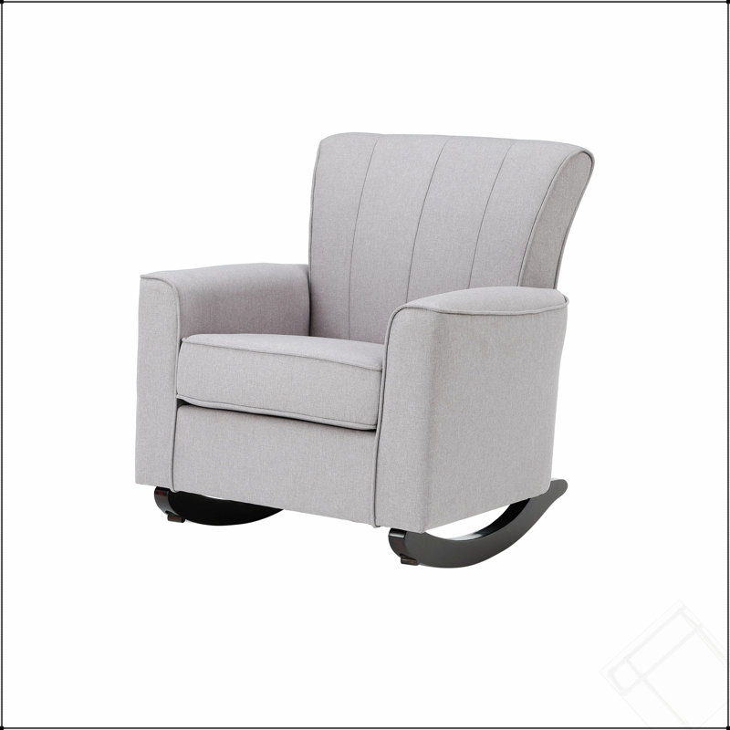 Light Grey Rocking Chair With Track Arm
