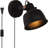 Modern Plug In Cord Rotate Reading Wall Lamp With Switch, Black