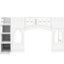 Lit mezzanine simple avec rangement et style, blanc - Comprend un rangement pour fenêtre avec éléments en bois, créant une chambre à coucher confortable et pratique-1634263310