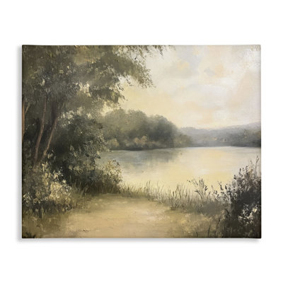 Shore of Peaceful Lake Canvas, design by Petal Prints Design