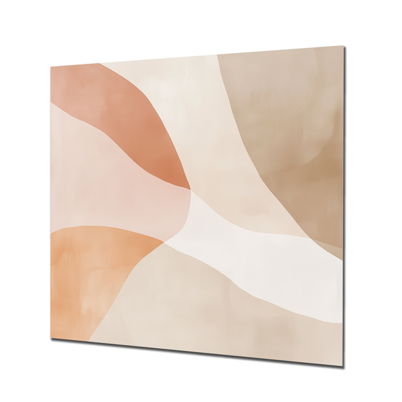 Blush Minimal Layers - Art minimaliste abstrait, impression sur métal moderne, L 23 po x H 23 po