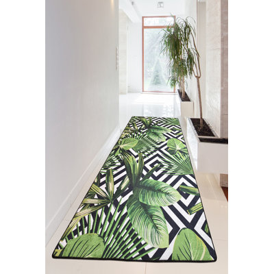 Antibacterial Hall Carpet, 2.6 x 9.8 ft, 100% Polyester, 0.2 in Pile Height, Non-Slip Felt Dot Underside | Machine Washable, Durable, 700 g/m² | Perfect for Entryways & Living Rooms - Easy Care & Elegant Design