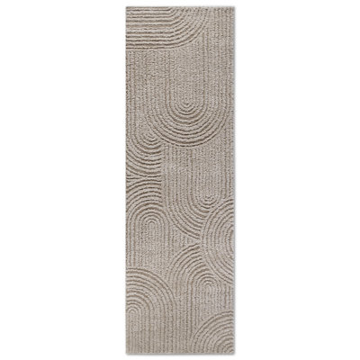 Gallery Geometric Machine Woven Beige Area Rug