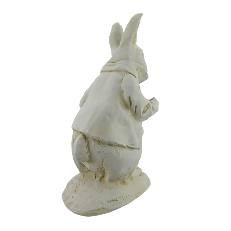 White Resin Rabbit Garden Statue for Indoor/Outdoor Use