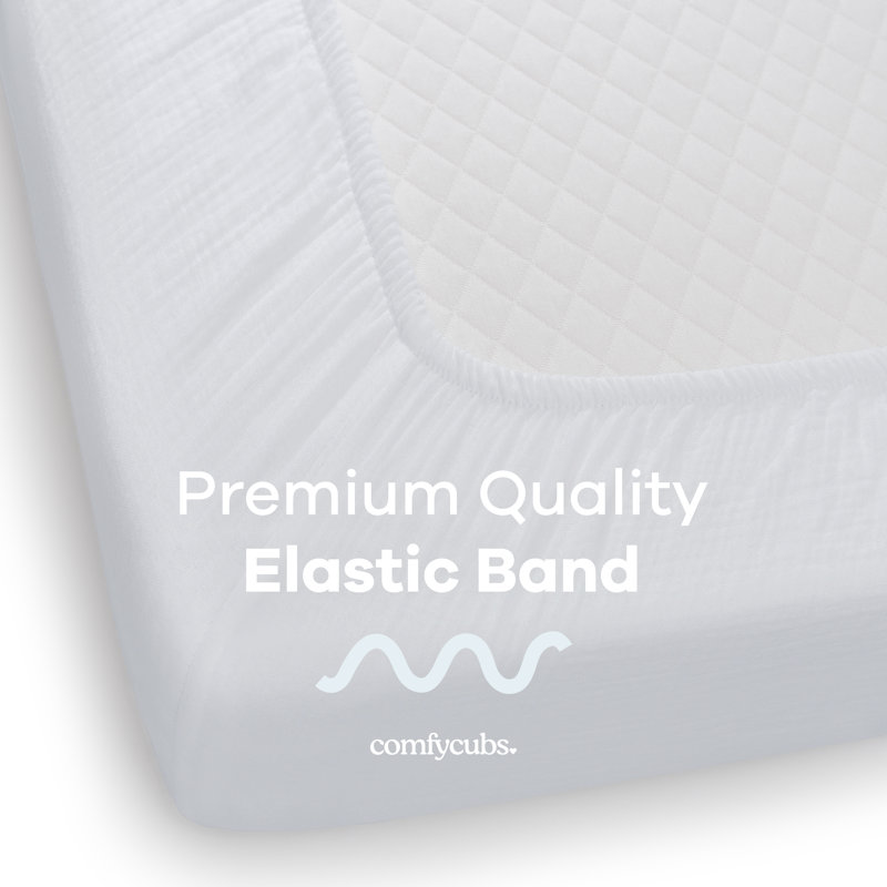 White Muslin Cotton Fitted Crib Sheet for Toddler Mattress