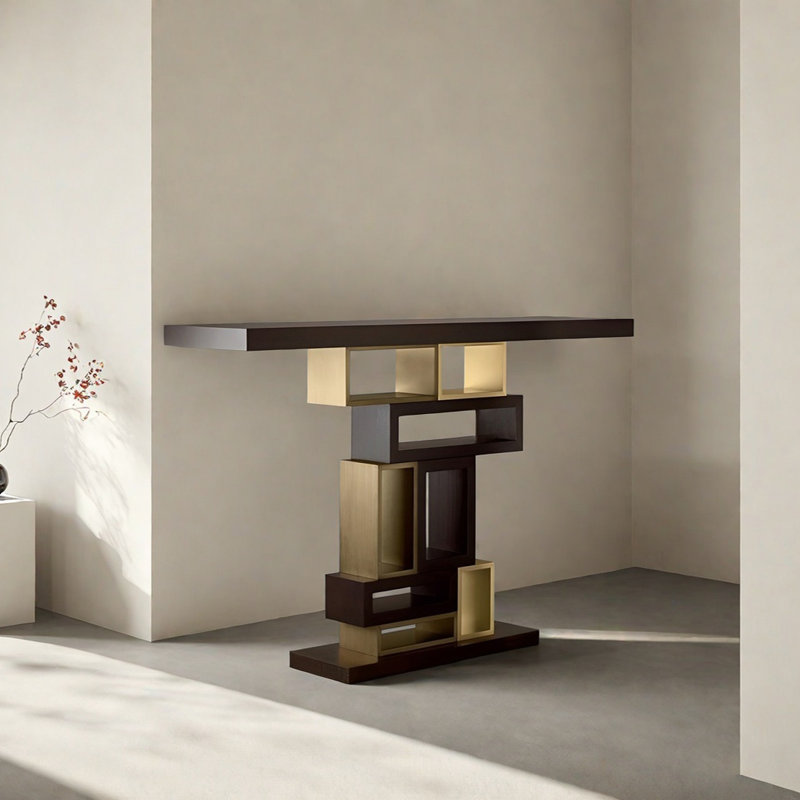 Console Modern Luxury, H 31,5 po x l 47,24 po x P 14,96 po, Marron foncé