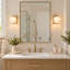 Luminaire de meuble-lavabo mural 6 po avec globe sphérique doré moderne et abat-jour en verre bullé pour salle de bain, chambre à coucher, couloir - blanc chaud 3000K, 6W 380LM, à intensité variable, homologué ETL