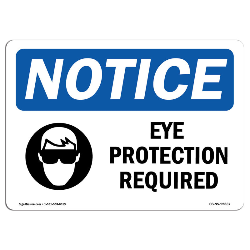 Panneau de protection des yeux requis