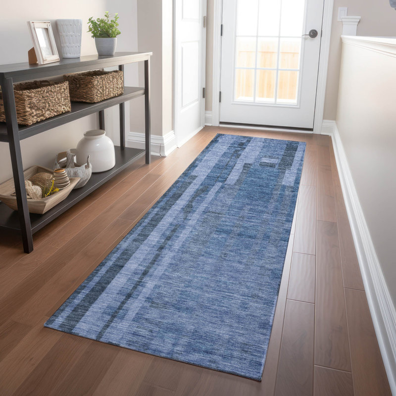 Esmara Blue Washable Indoor-Outdoor Rug - , 2'3" x 7'6"