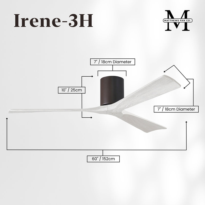 Irene Ceiling Fan, Textured Bronze, Matte White, 60"