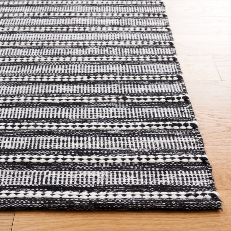 Kilim Hand Woven Performance Striped Rug, Square 6'