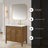 Juliette 36 in. Single Sink Freestanding Warm Walnut Bathroom Vanity with White Quartz Top, Brushed Gold Hardware-131231271-125138213