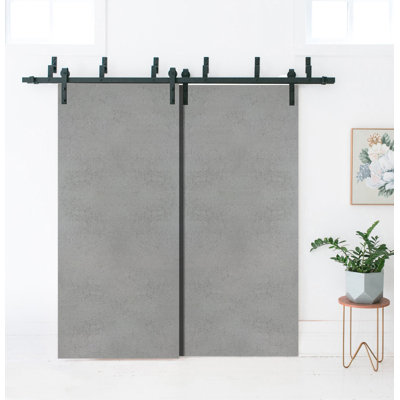 Sliding Closet Barn Bypass Doors | Planum 0010 Chocolate Ash | Sturdy Top Mount 6.6Ft Rails Hardware Set | Wood Solid Bedroom Wardrobe Doors -56" X 84" (2* 28X84)