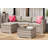 Outdoor Patio Furniture Set, 5 Pieces Rattan Patio Conversation Sets with Glass Coffee Table and Cushion,All Weather Outdoor Patio Sofa for Garden, Poolside, Backyard-180951380-180951391