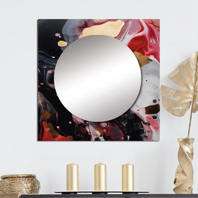 Huxtyn - Abstract Marble Large Square Mirror Wall Decor For Bedroom
