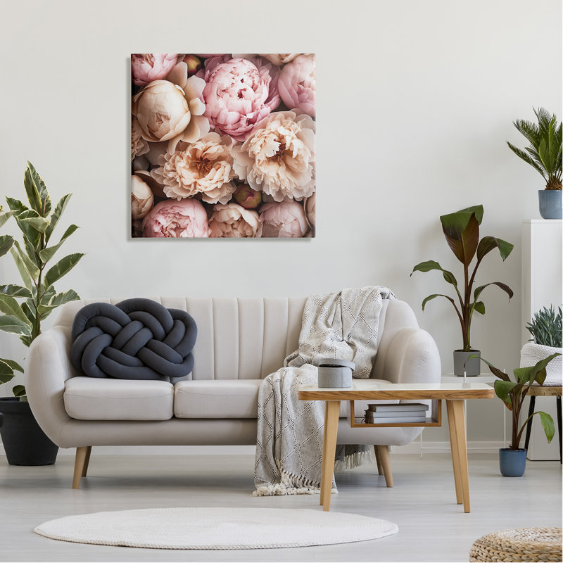 Photographie de pivoines douces par Riley B, H 30 po x l 30 po x P 1,5 po