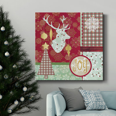 Motif de Noël - Toile tendue avec châssis de qualité supérieure - prête à être accrochée