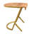 17 Inch Side End C Table, Natural Mango Wood Top with Drop Edge, Iron Gold Angled Frame