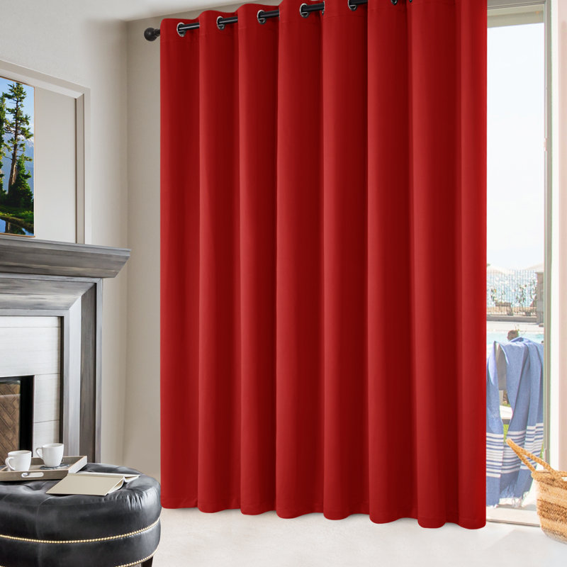 Blackout Curtain Single Panel, `100" W x 108" L, Red