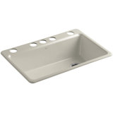 Riverby 33" x 22" x 9-5/8" Under-Mount Single-Bowl Kitchen Sink with Accessories