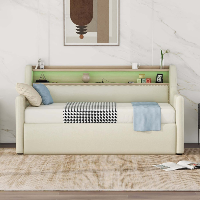Desja Upholstered Daybed, Beige