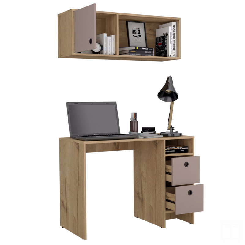 Ensemble de bureau, deux tiroirs, armoire murale, armoire à une porte