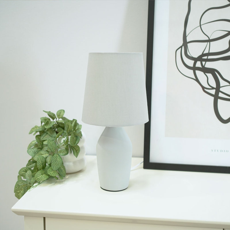 Daiva Ceramic Table Lamp, Grey, No
