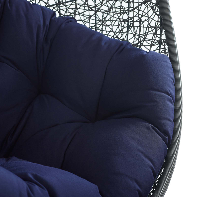 Balancelle d'extérieur avec support Modway Hide Sunbrella, Structure grise / coussin bleu marine