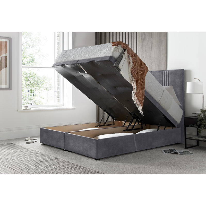 New Empire Conistan Divan Ottoman with Floor Standing Headboard , Armour, Super King (6')