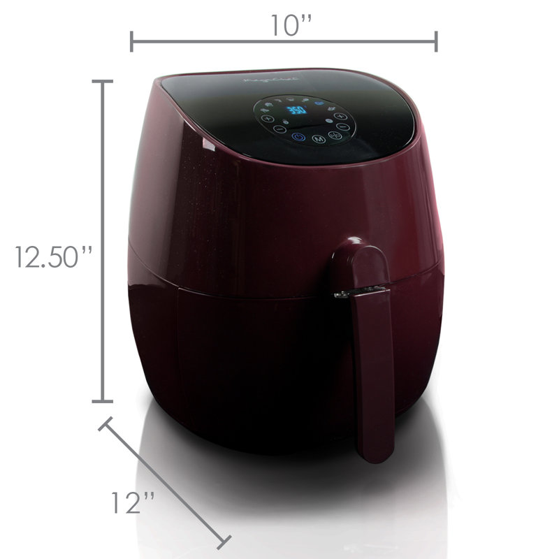 Mega Chef 3.3 Qt. Air Fryer and Multi Cooker with 7 Pre-Programmed Settings, Burgundy