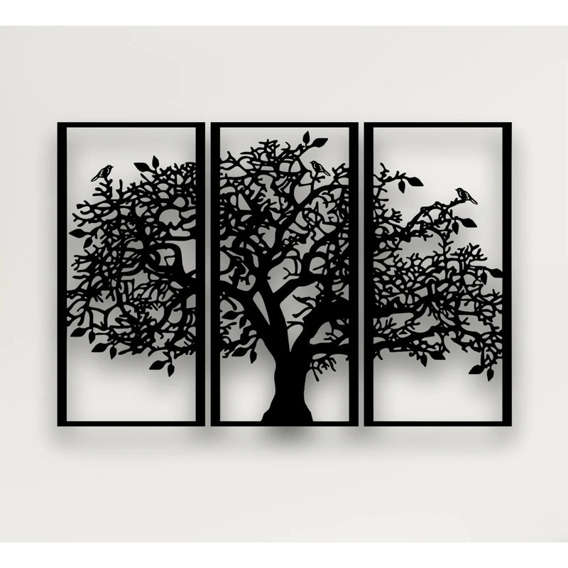 Moriann Traditional Wall Decor on Metal, 150cm H x 100cm W, Black