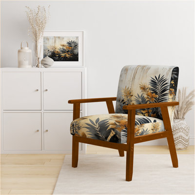 Palm Trees Upholstered Chair - Lush Tropical Palm Tree Forest I Arm Chair