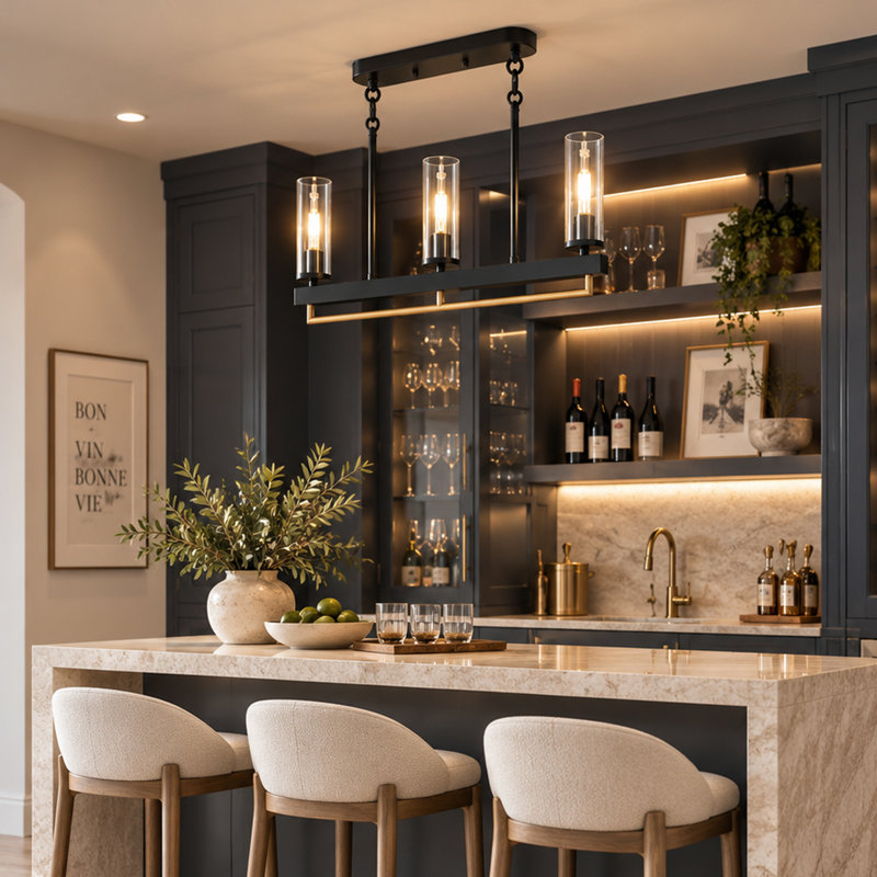 Suspension linéaire à 3 lumières à intensité variable de 29,5 po de largeur