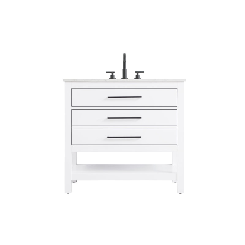 Meuble-lavabo simple 36 po_Moderne_VF60536, Blanc