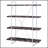 Rustic Herringbone Bookcase with Metal X-Back Frame – Full-Length Shelves, High-Shine Chrome, Modern Industrial Style