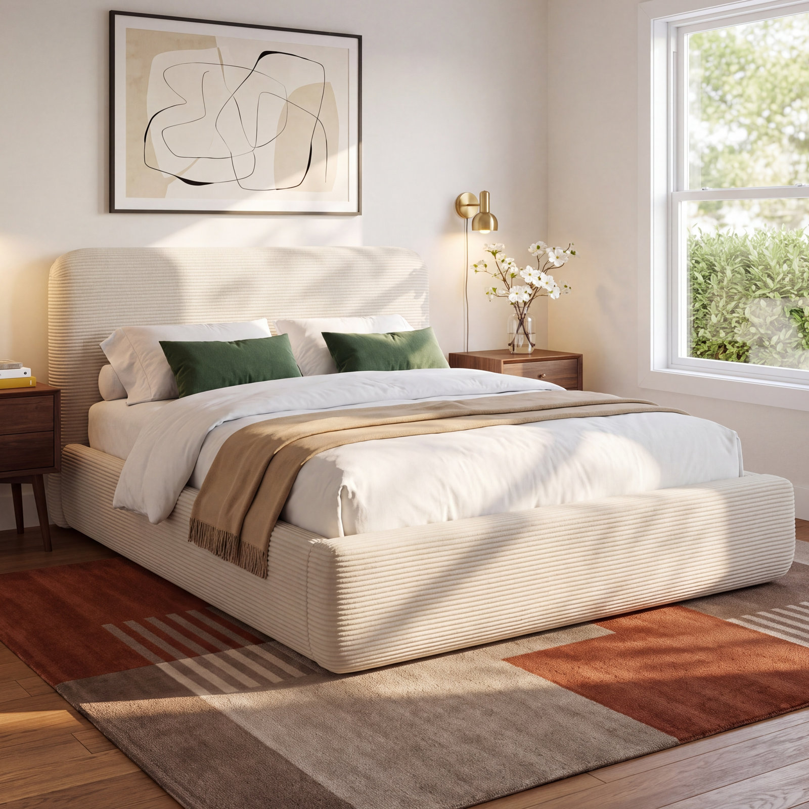 Upholstered Platform Bed, King